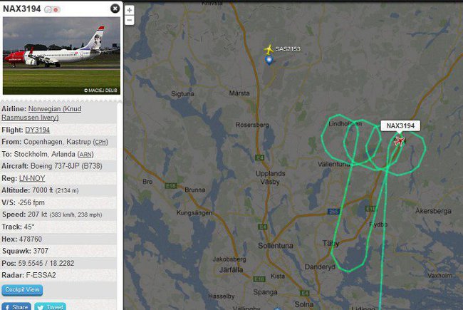 Полет NAX3194. Изт: flightradar24.com